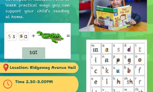 image showing Reception - Parent’s Phonics Session at 2:30pm